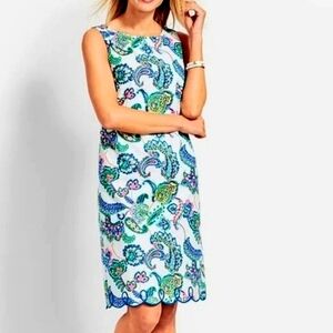 Talbots Floral Paisley Sleeveless Shift Dress. Size 6. Fully Lined